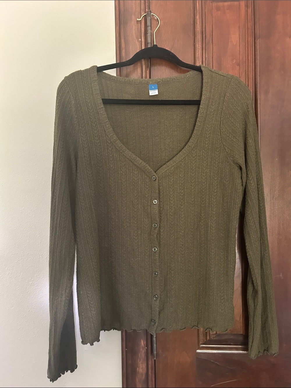 NWOT OLD NAVY Olive Green V-Neck Button Cardigan